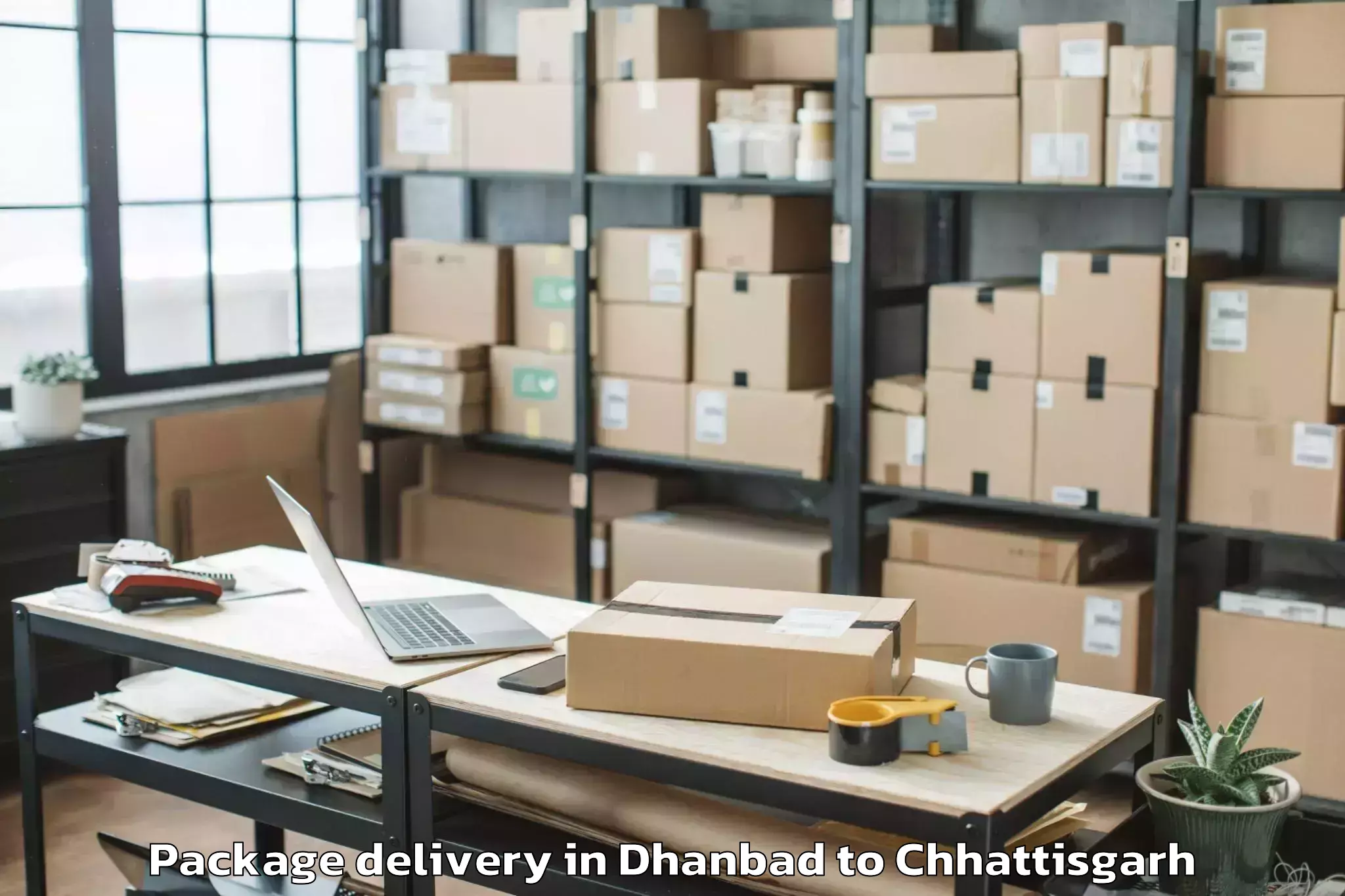 Easy Dhanbad to Chirimiri Package Delivery Booking